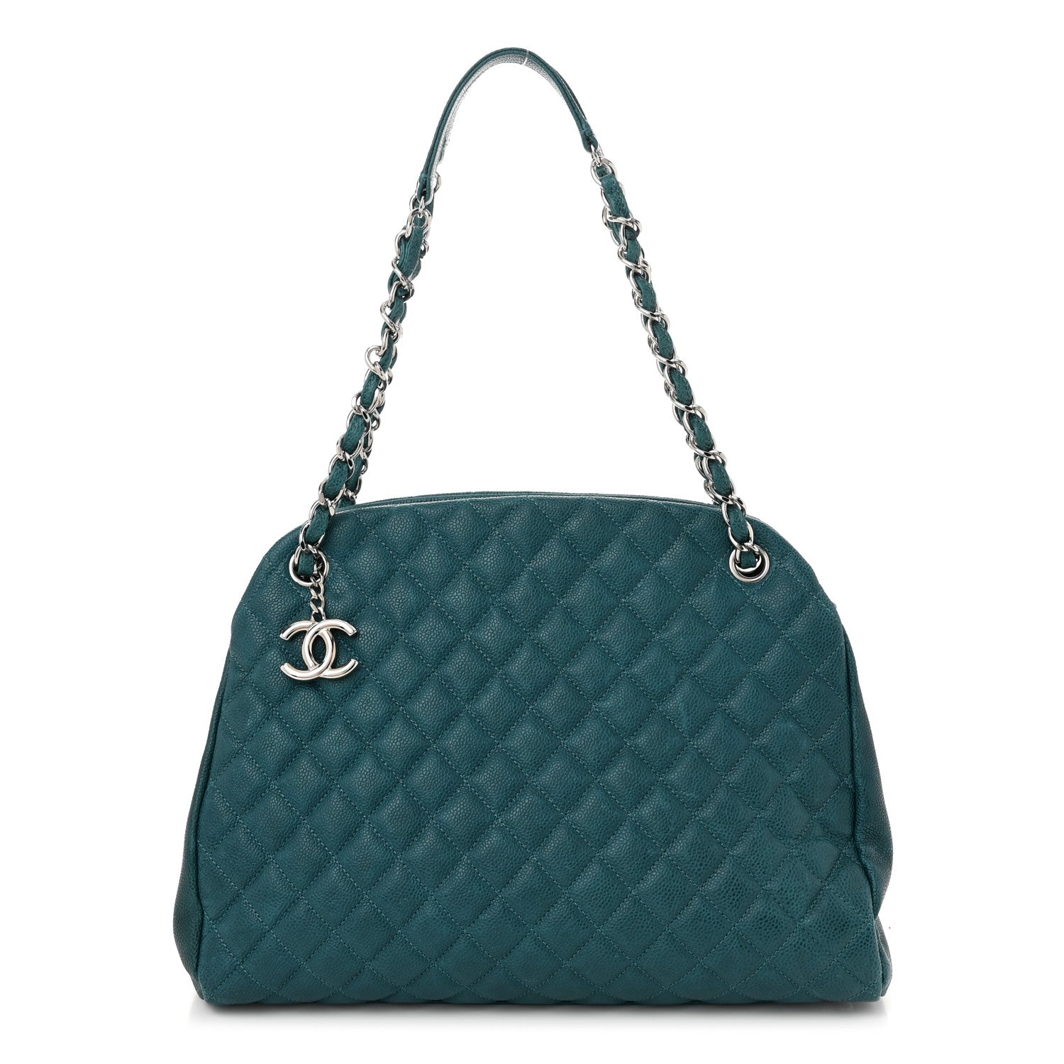 Chanel Caviar Quilted Large Just Mademoiselle Bowling Bag Turquoise 1 of 11