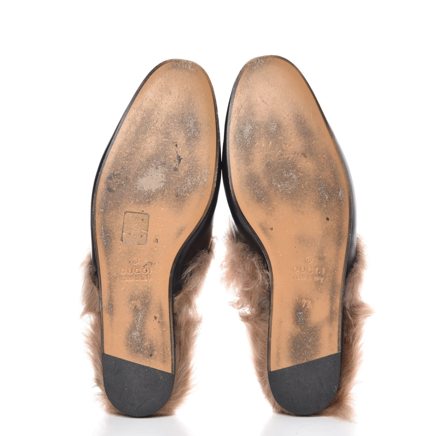 Calfskin Fur Mens Princetown Slippers 7.5 Black