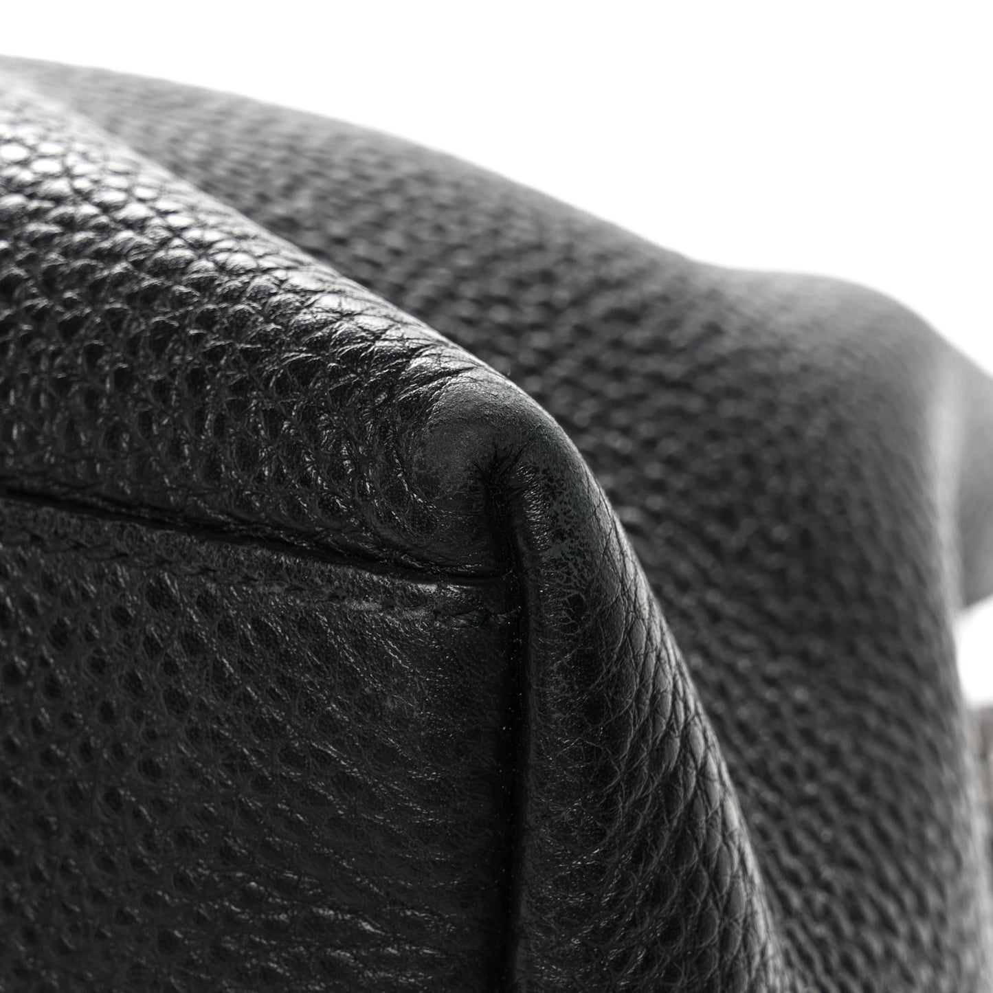 Pebbled Calfskin Studded Medium Soho Chain Shoulder Bag Black
