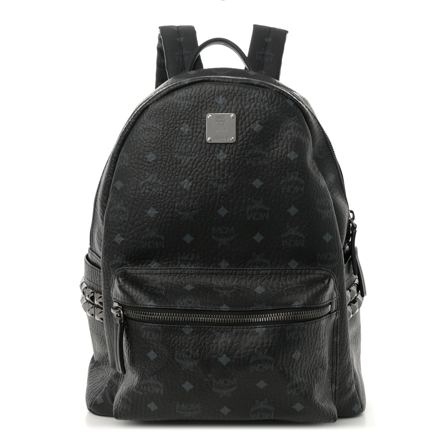 MCM Visetos Medium Side Studs Stark Backpack Black 1 of 10