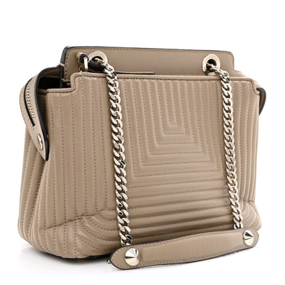 Fendi Shiny Nappa Trapuntata Small DotCom Click Chain Satchel 3 of 14