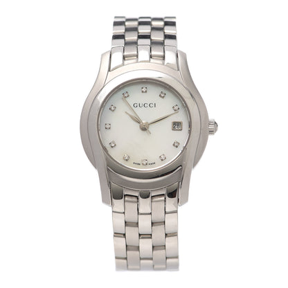 Gucci Stainless Steel Diamond Mother of Pearl 27mm 5500L Quartz Watch 1 of 5
