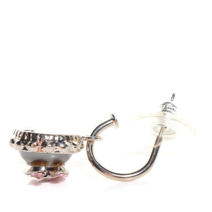 Chanel Crystal CC Dangle Earrings Pink 3 of 4