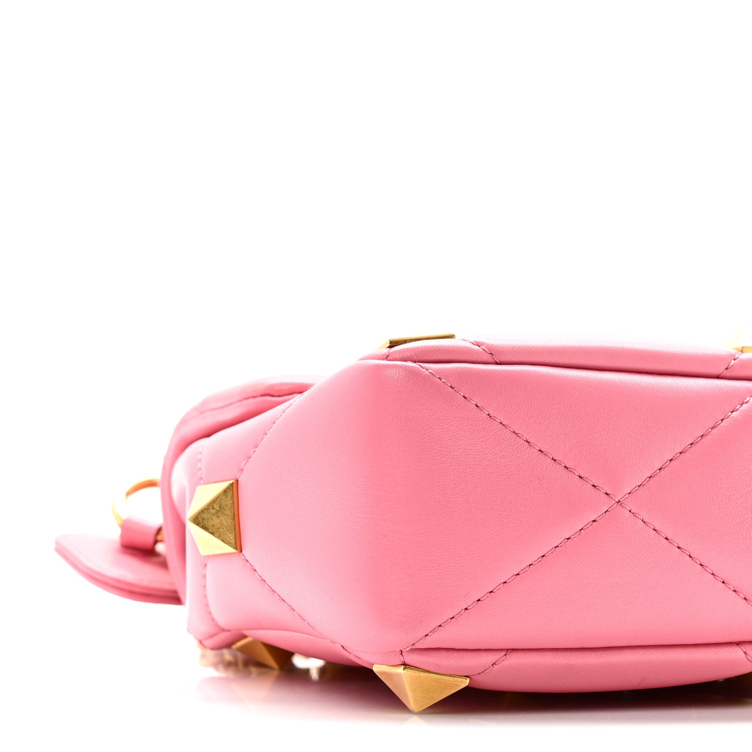 Valentino Garavani Nappa Medium Roman Stud Shoulder Bag Flamingo Pink 8 of 9