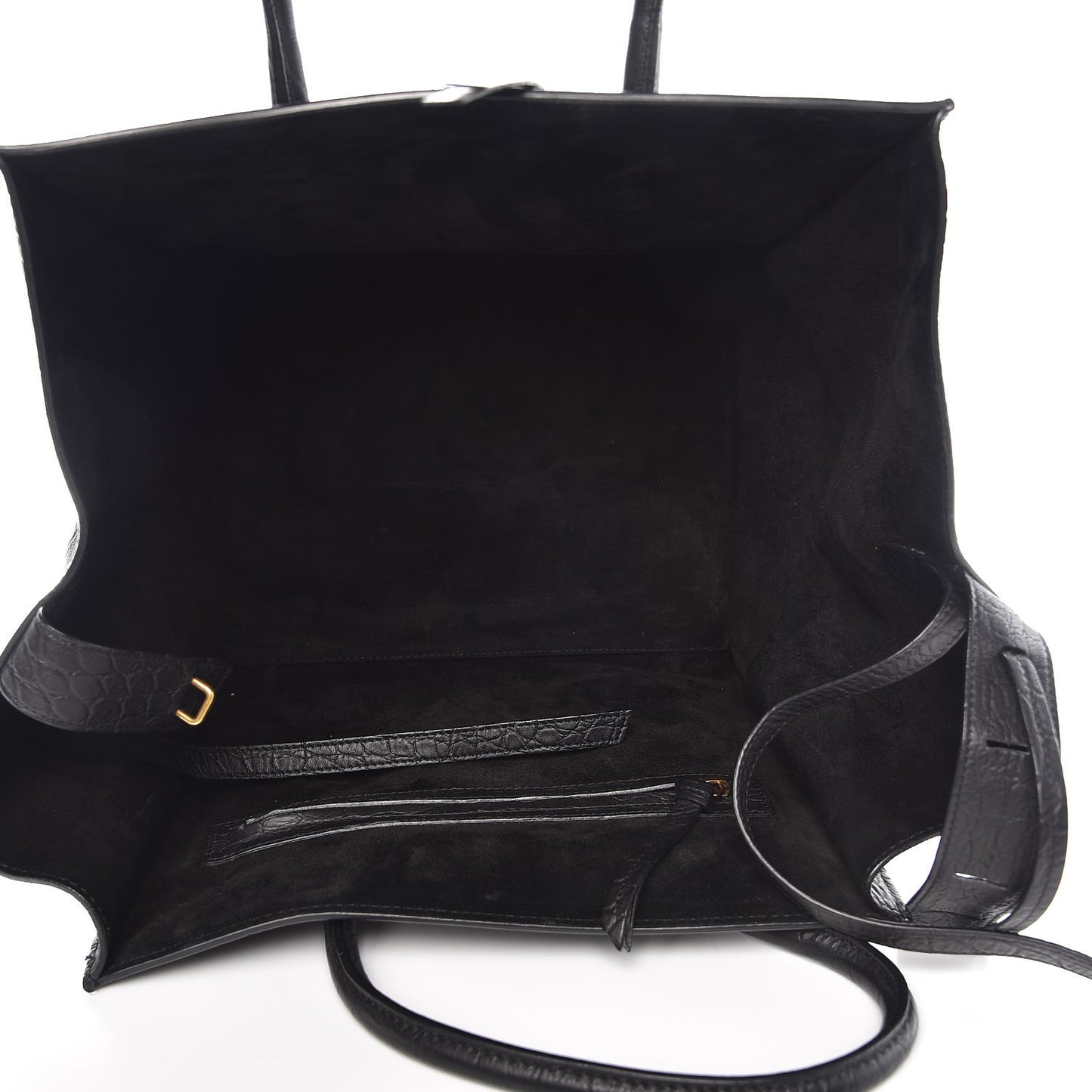 Crocodile Embossed Calfskin Medium Phantom Luggage Black