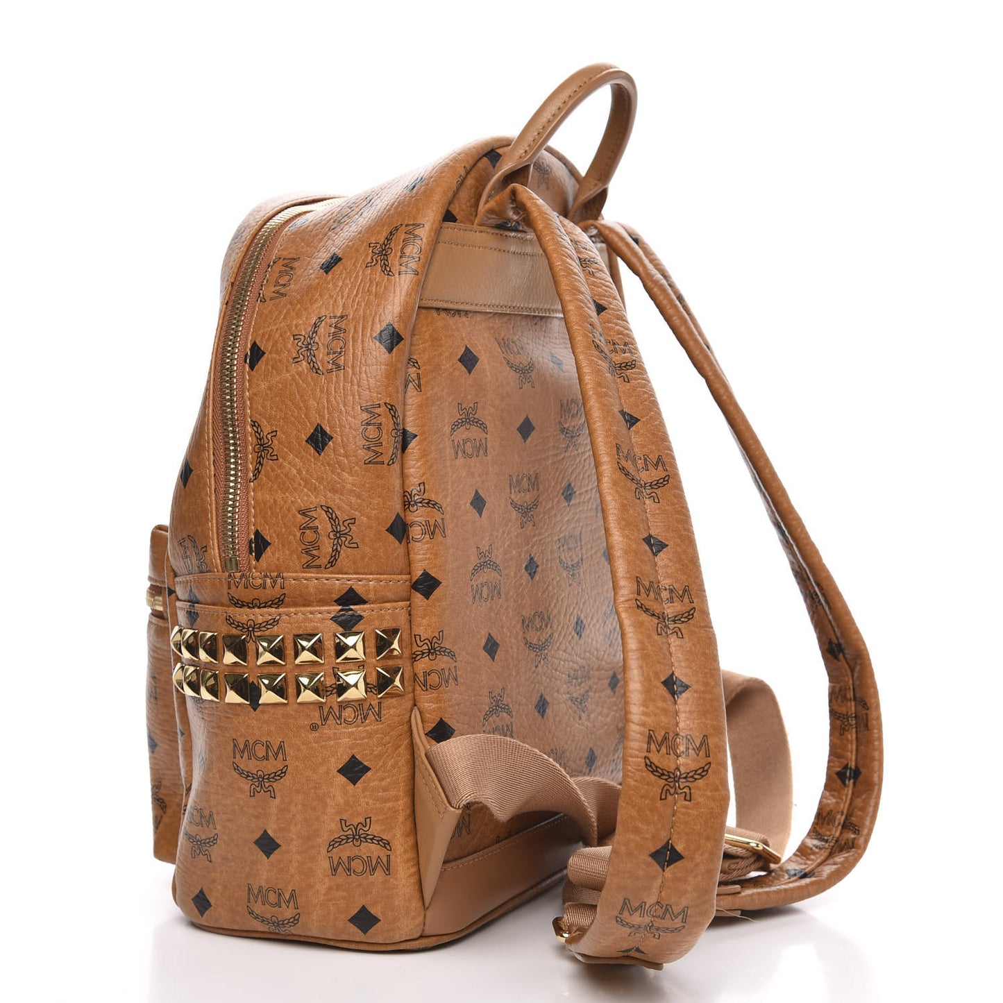Visetos Small Side Stud Stark Backpack Cognac