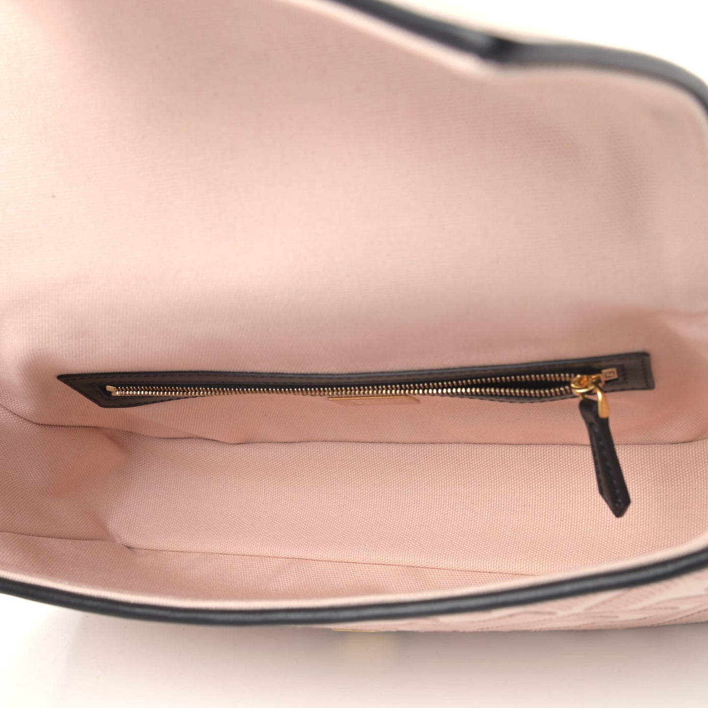 Canvas Vitello King FF Embroidered Baguette Rosa Quarzo Black