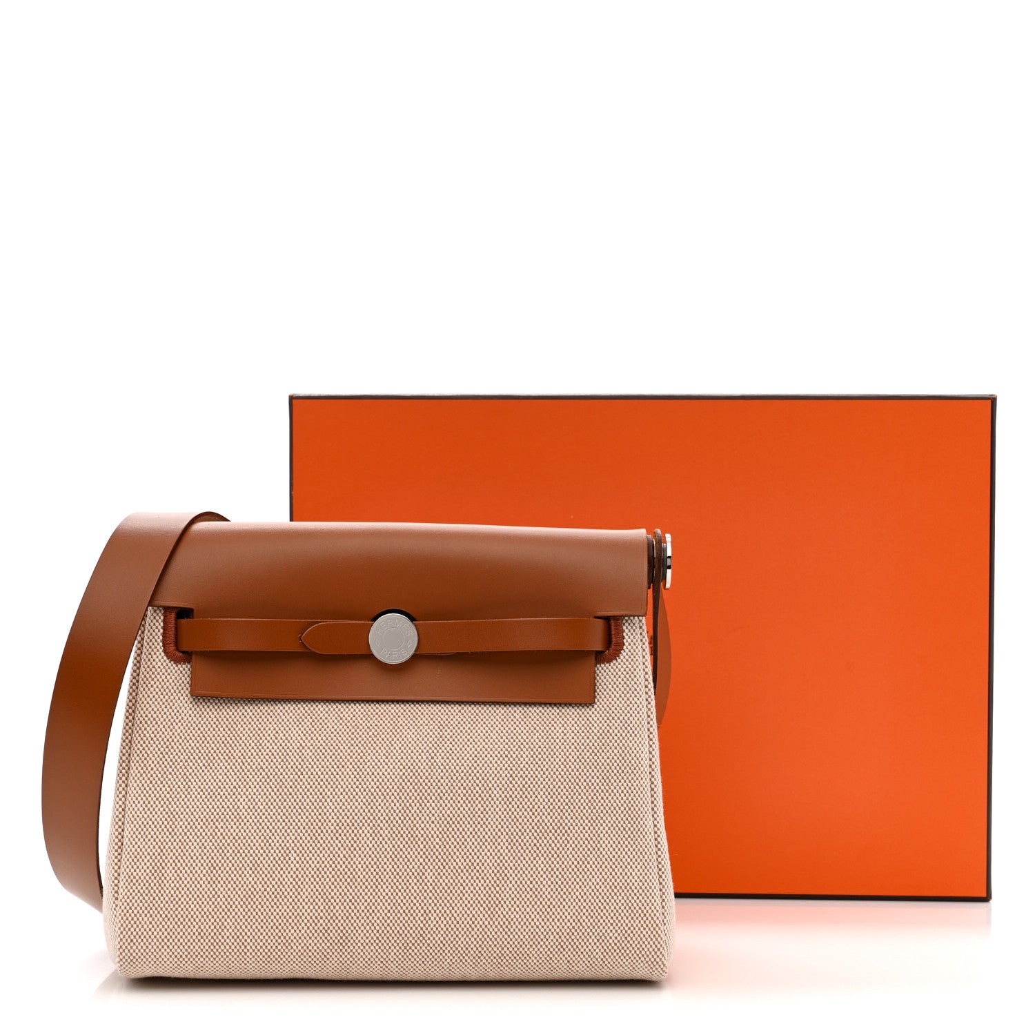 Hermes H Viking Vache Hunter Herbag Zip Retourne 20 Ecru Beige Fauve 11 of 11