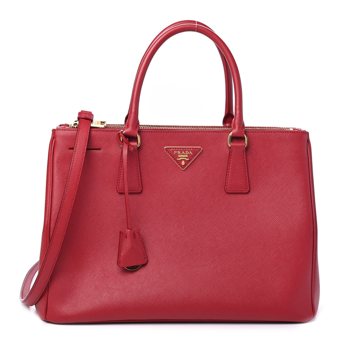 Saffiano Medium Galleria Double Zip Tote Fuoco