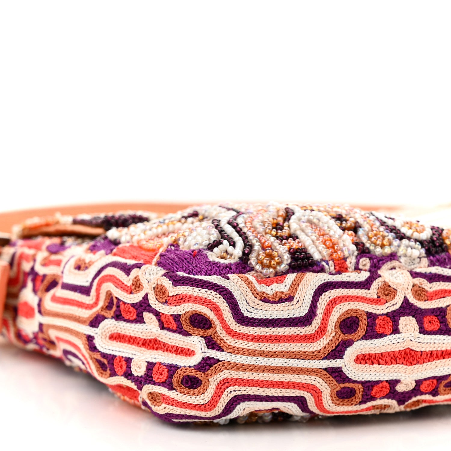 Fendi Beaded Lizard Baguette Pink 8 of 9