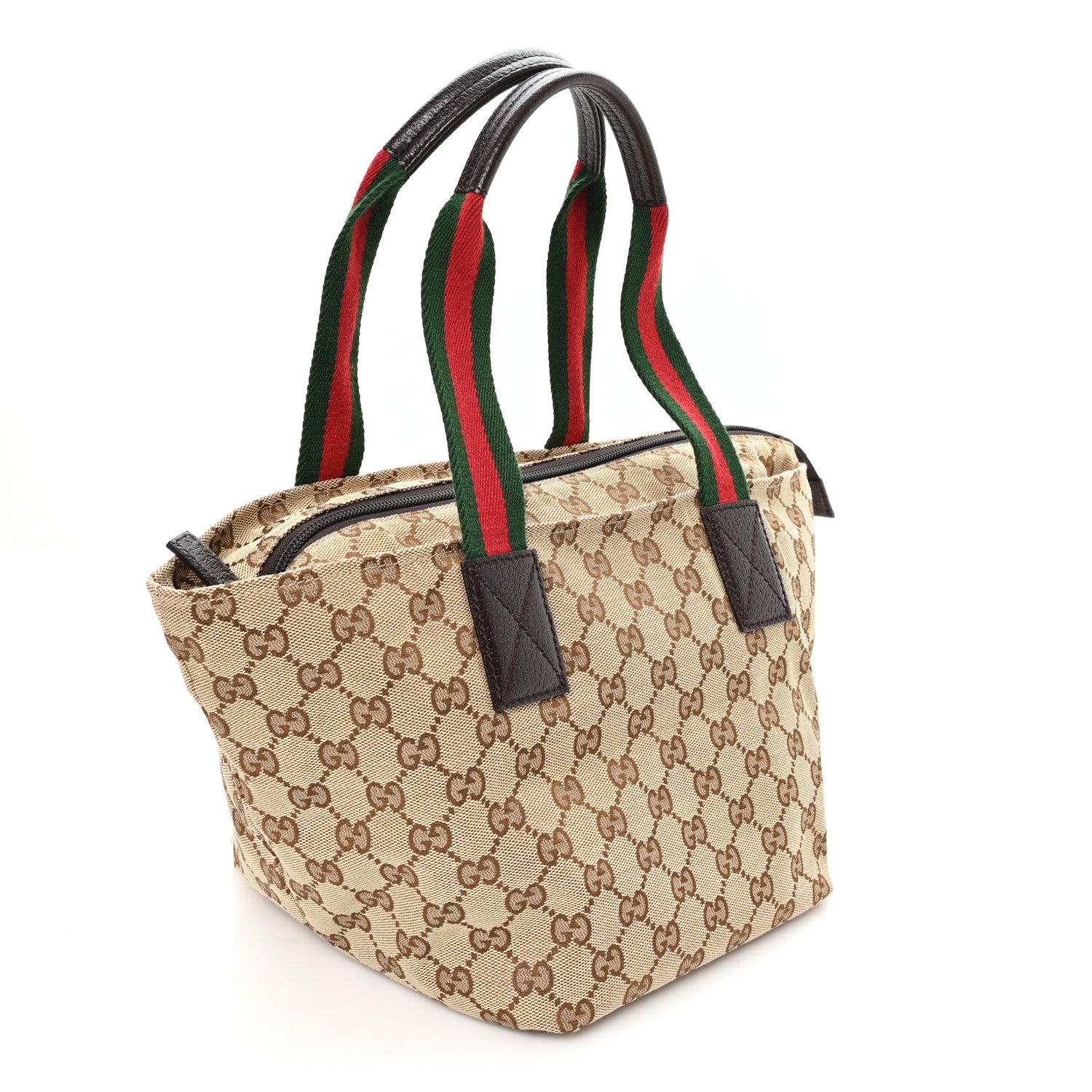 Gucci GG Monogram Small Web Handle Bucket Tote  Dark Brown 3 of 10