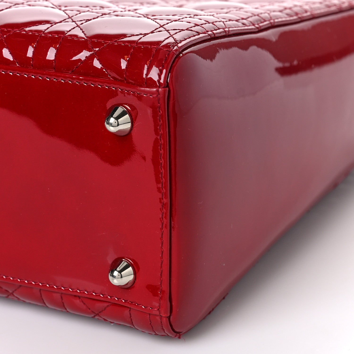 Christian Dior Patent Cannage Large Lady Dior Red 8 of 9