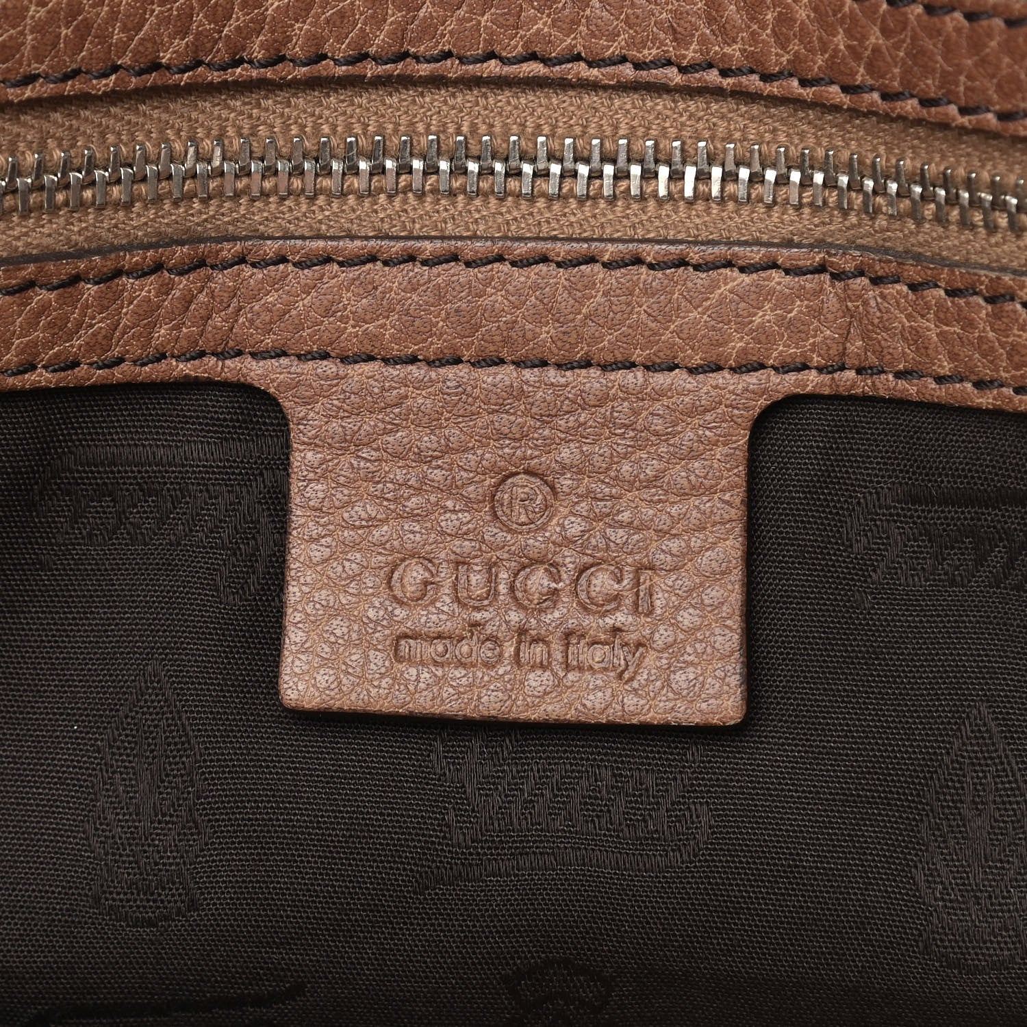 Gucci Monogram Medium Bamboo Bar Tote Brown 6 of 13