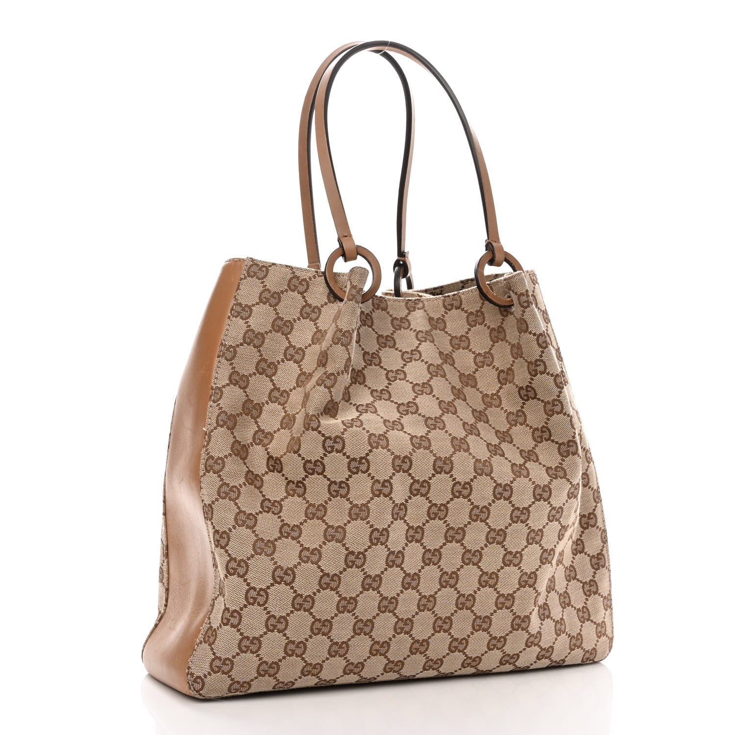 Gucci Monogram Calfskin Tote Brown 4 of 15
