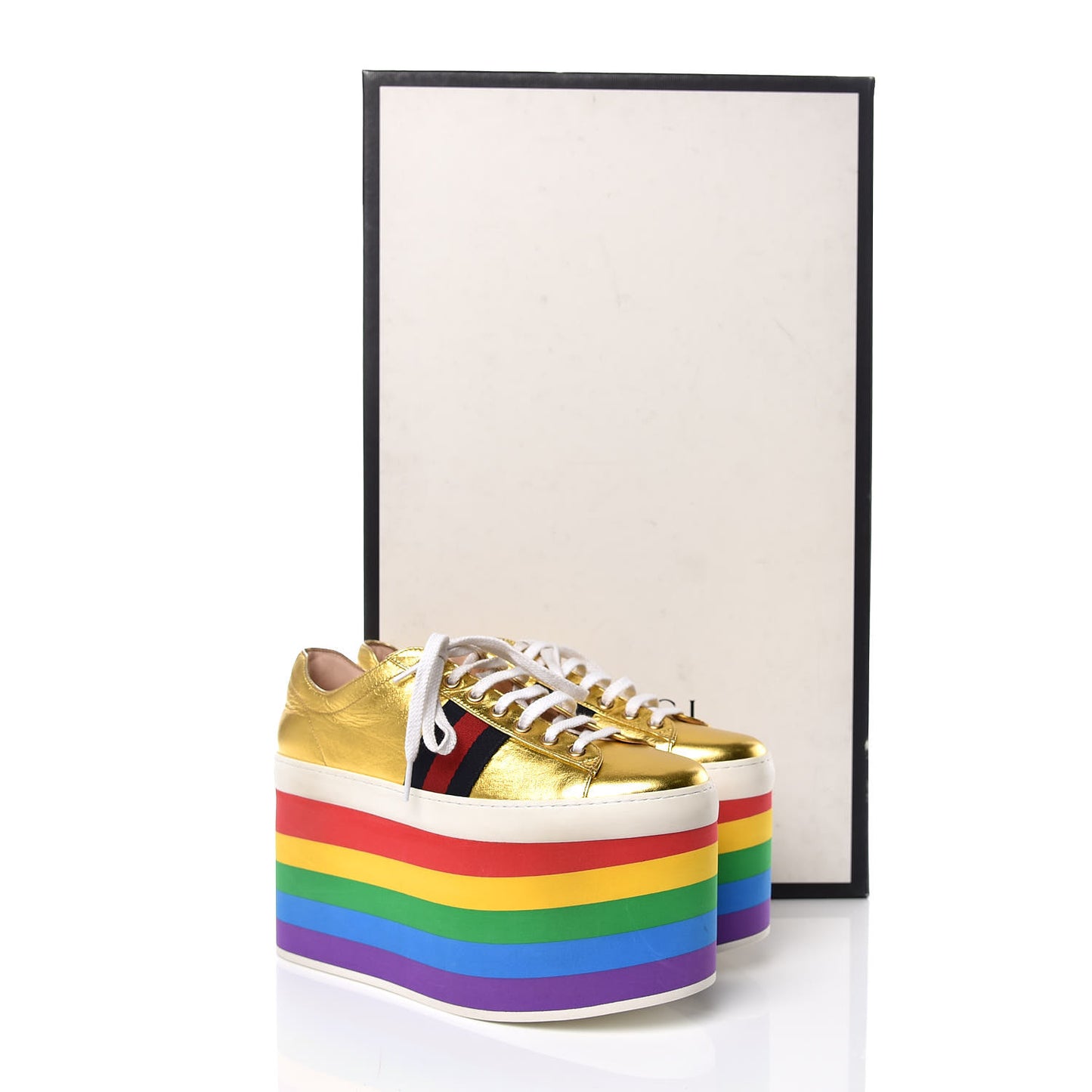 Metallic Nappa Peggy Platform Sneakers 38 Oro Vecchio