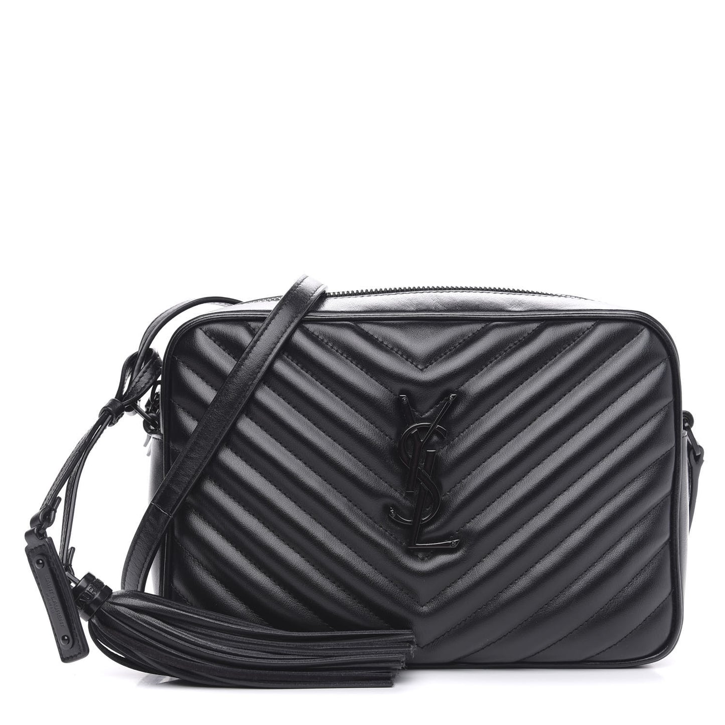 Calfskin Matelasse Monogram Lou Camera Bag Black