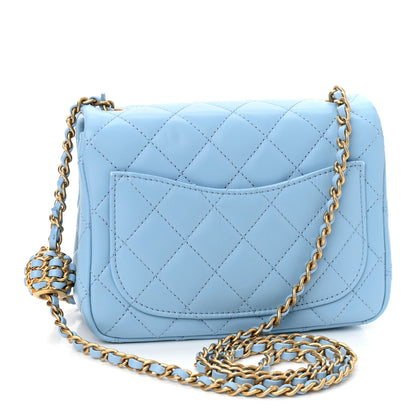 Chanel Lambskin Quilted Mini Pearl Crush Flap Light Blue 3 of 12