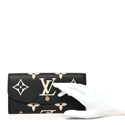 Louis Vuitton Empreinte Monogram Giant Emilie Wallet Black Beige 2 of 7