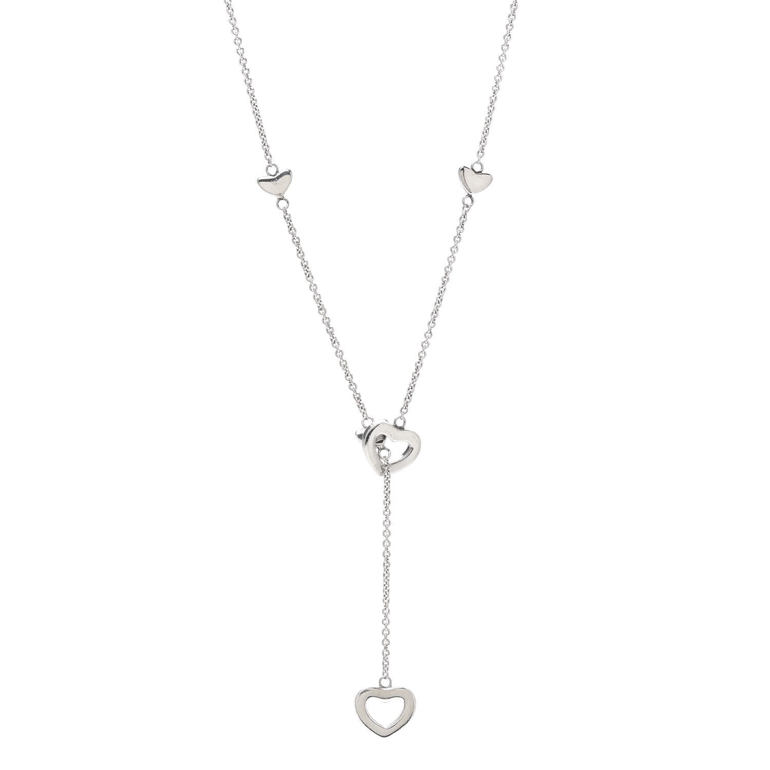 Tiffany Sterling Silver Heart Lariat Necklace 1 of 6
