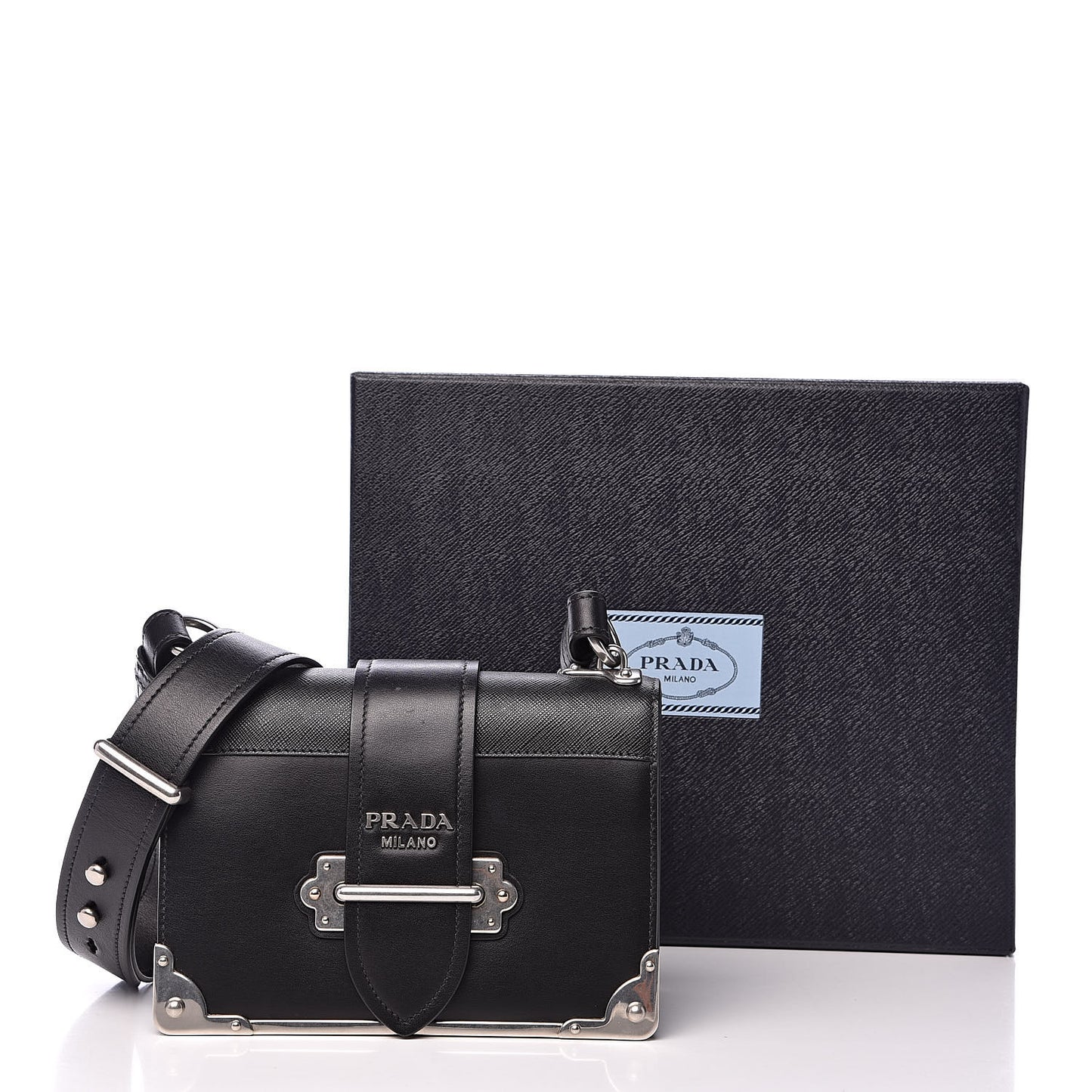 City Calf Saffiano Cahier Bag Black
