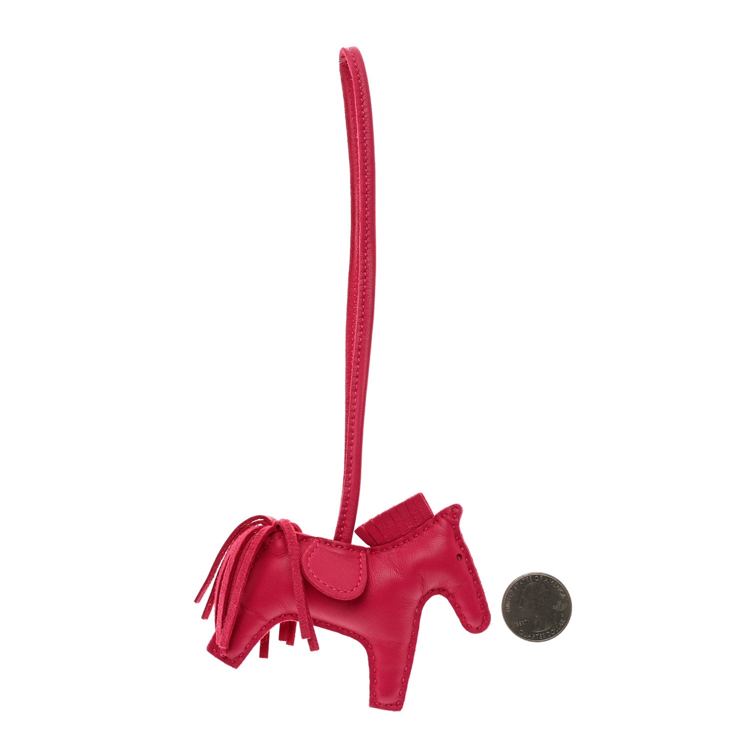 Hermes Milo Lambskin Grigri Rodeo Horse Bag Charm PM Rose Mexico 2 of 3