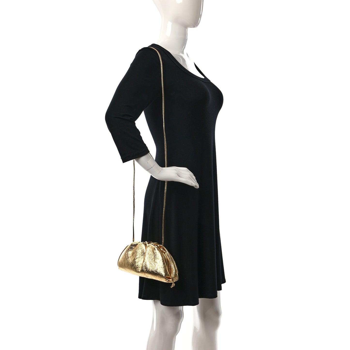 Metallic Crinkled Lambskin The Mini Pouch Oro
