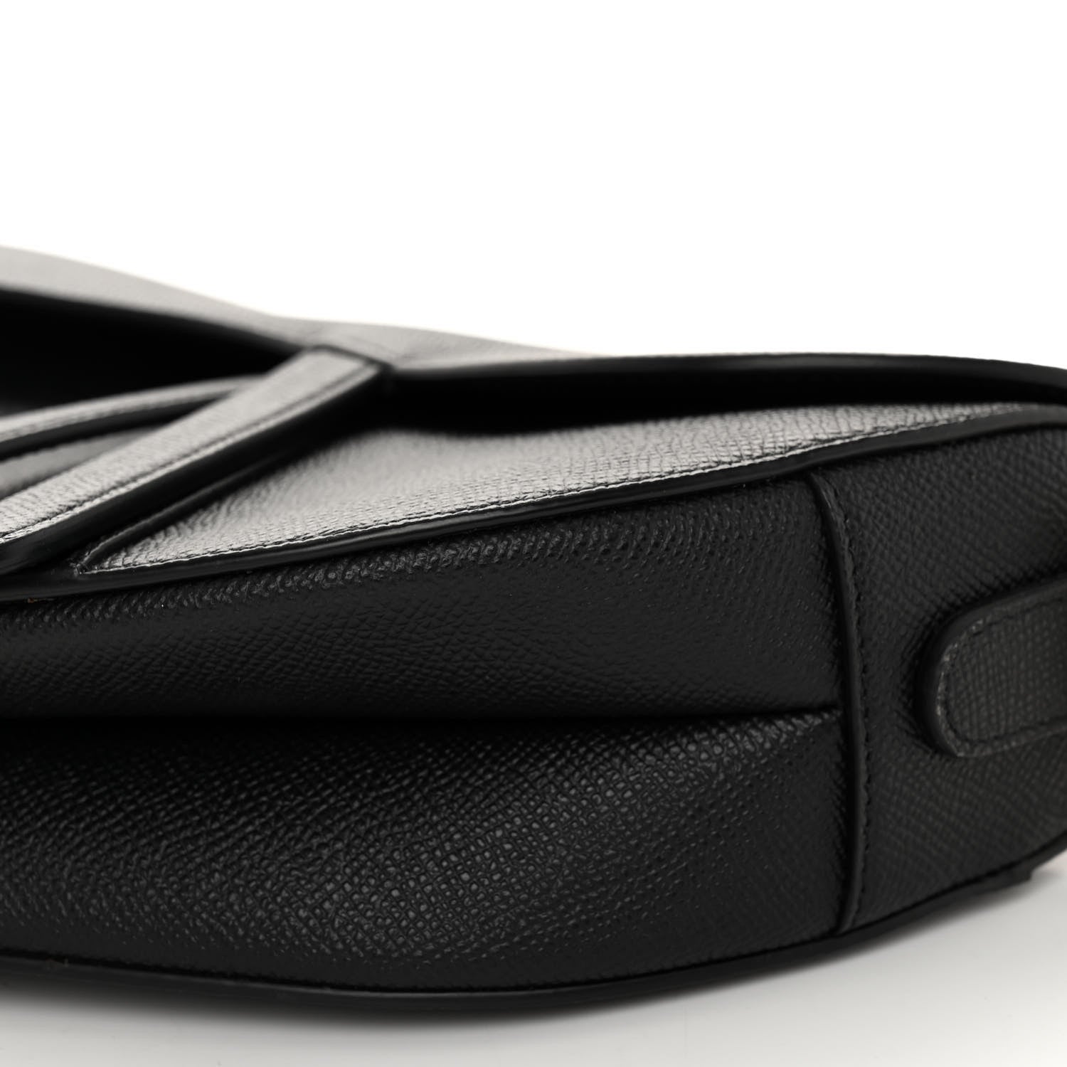 Christian Dior CHRISTIAN DIOR Grained Calfskin Saddle Bag Black 9 of 11