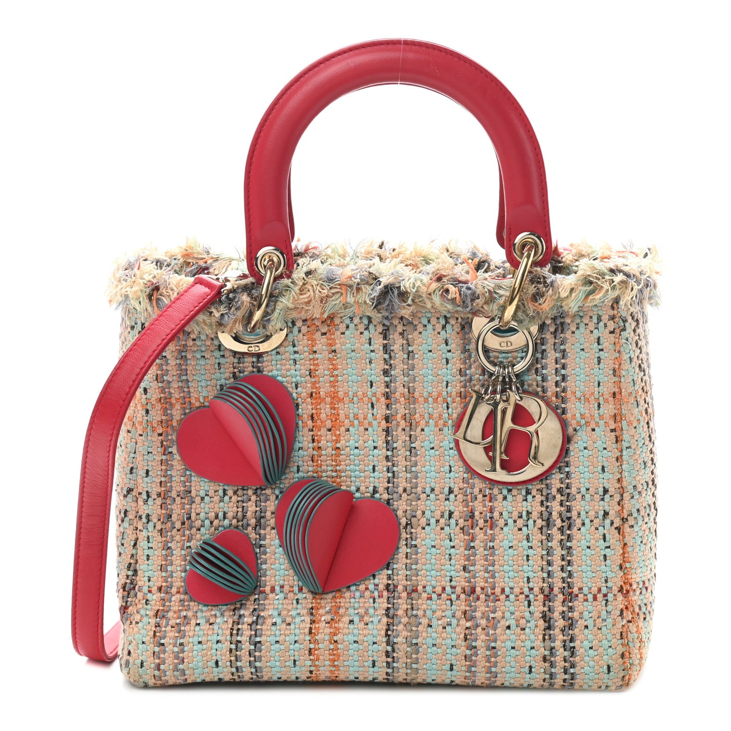 Tweed Heart Deco Medium Lady Dior Multicolor