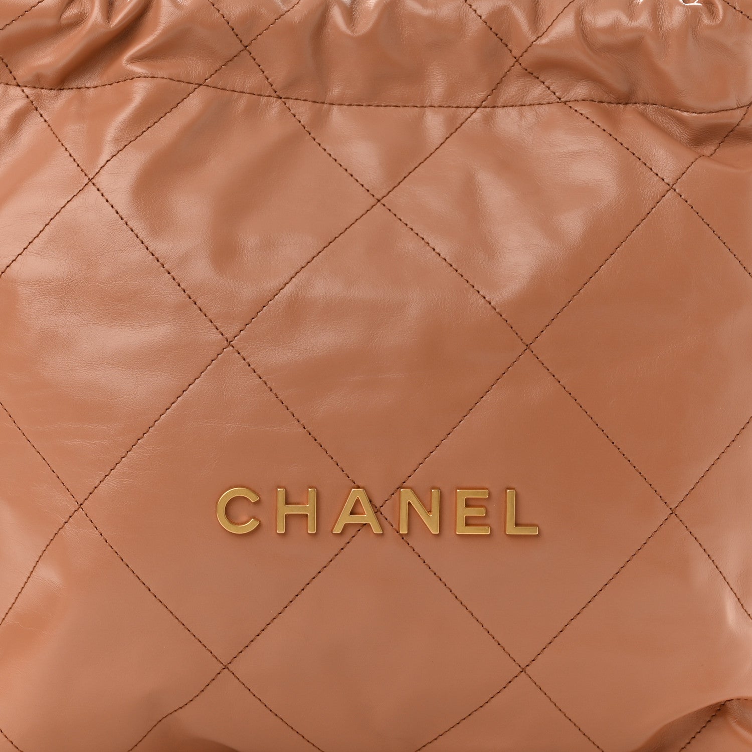 Chanel Shiny Calfskin Quilted Small Chanel 22 Camel 9 of 11