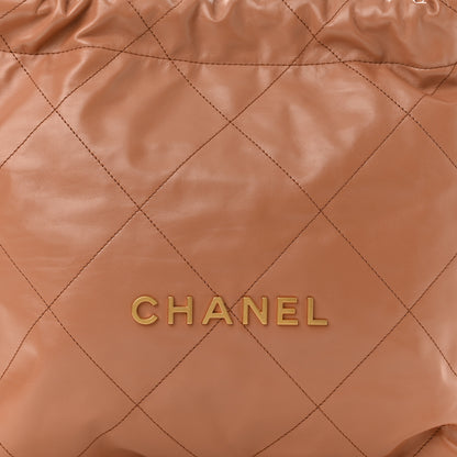 Chanel Shiny Calfskin Quilted Small Chanel 22 Camel 9 of 11