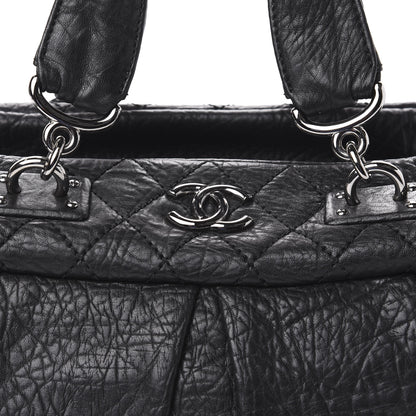 Chanel Distressed Lambskin Quilted Small Le Marais Tote Black 10 of 10