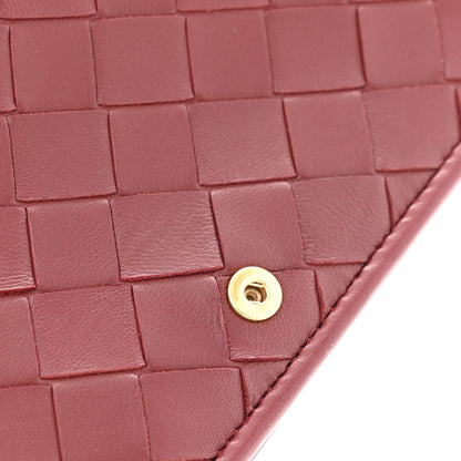 Bottega Veneta Nappa Intrecciato Flap Bag Burgundy 11 of 14