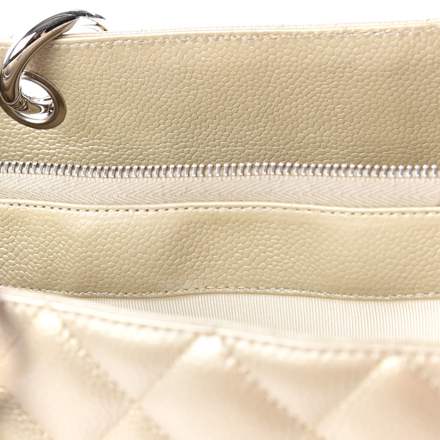 Caviar Quilted Grand Shopping Tote GST Pearl