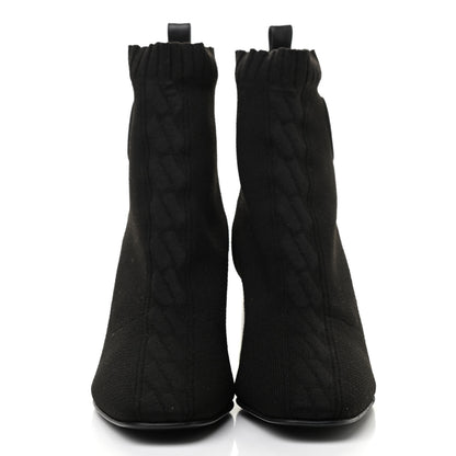 Hermes Knit Calfskin Volver Ankle Boots 36.5 Black 2 of 7