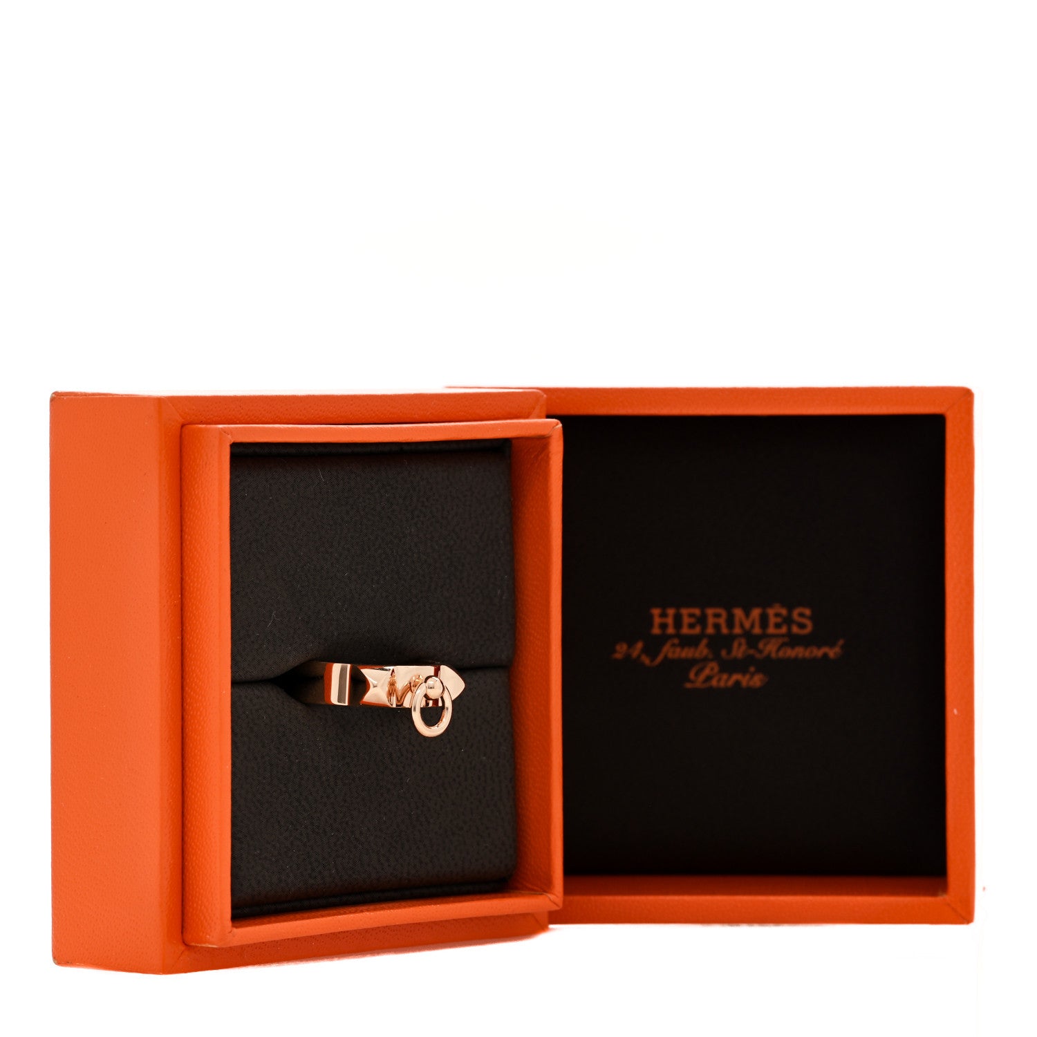 Hermes 18K Rose Gold PM Collier De Chien Ring 54 6.75 5 of 5