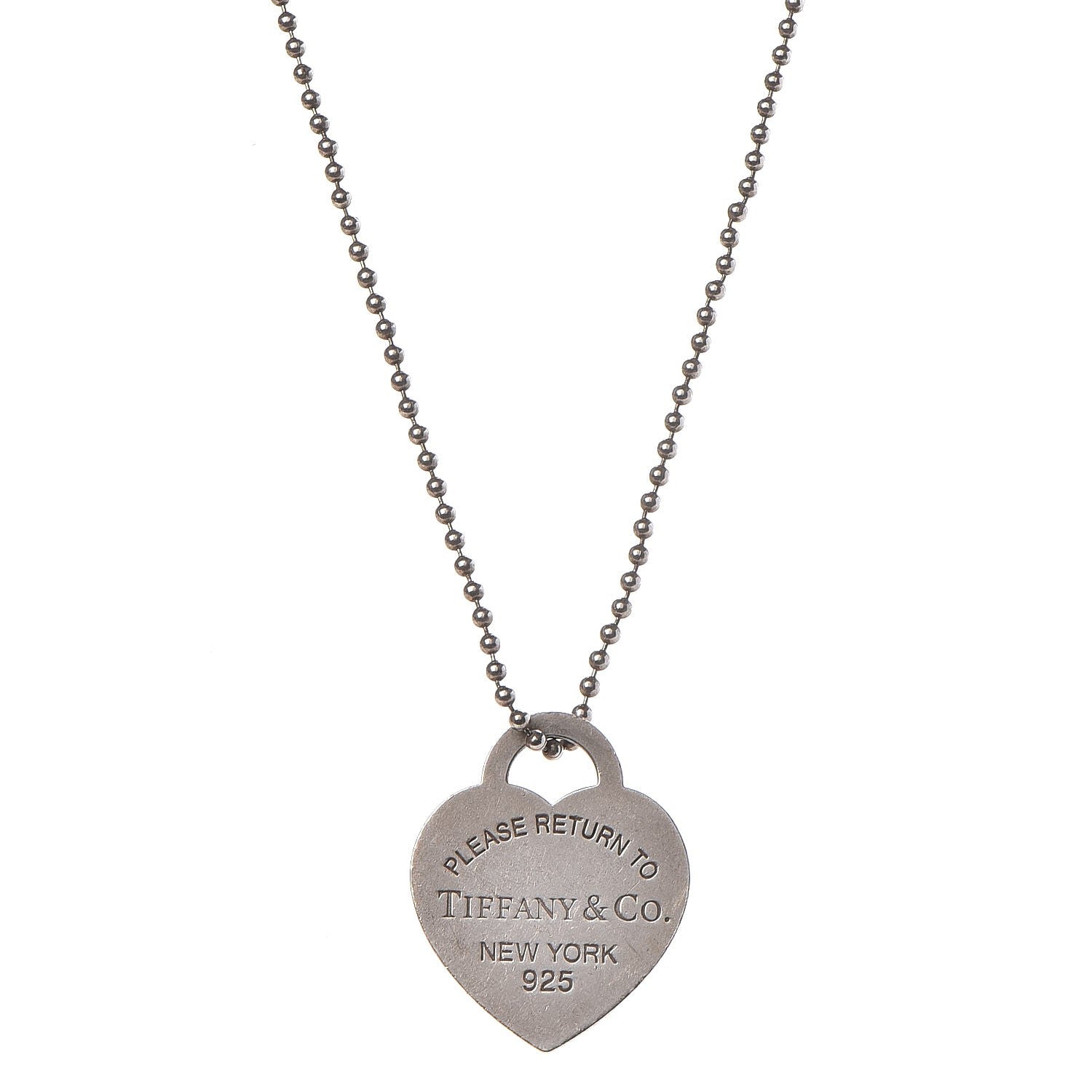 Tiffany Sterling Silver Long Return to Tiffany Heart Pendant Necklace 1 of 6