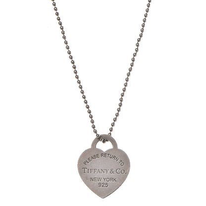 Tiffany Sterling Silver Long Return to Tiffany Heart Pendant Necklace 1 of 6
