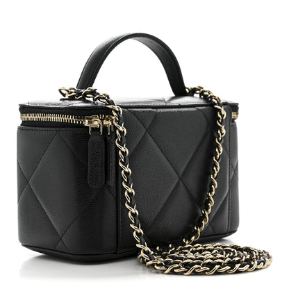 Chanel Caviar Quilted Top Handle Long Vanity Black 3 of 11