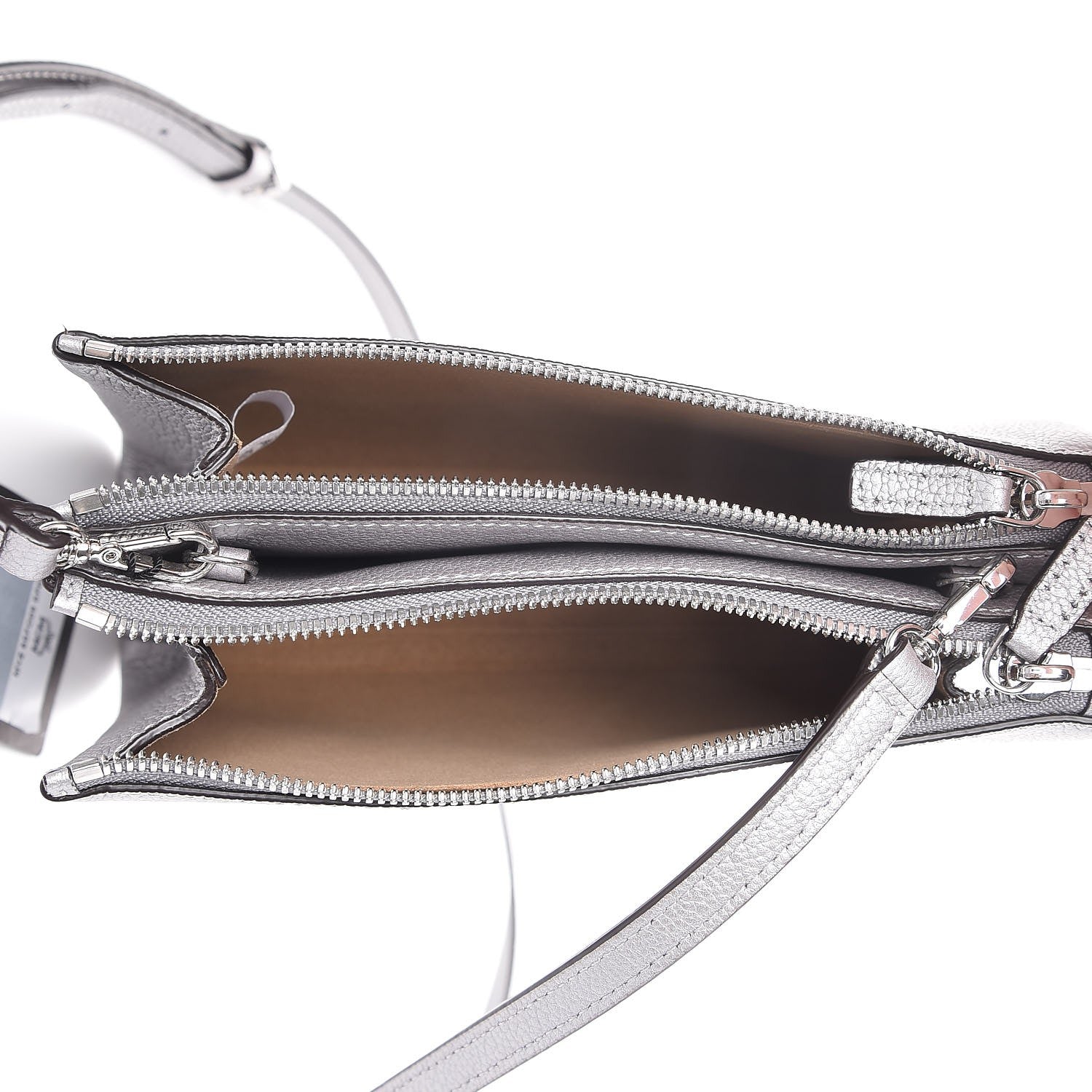 MCM Grained Calfskin Milla Double Crossbody Bag Spike Silver 5 of 6