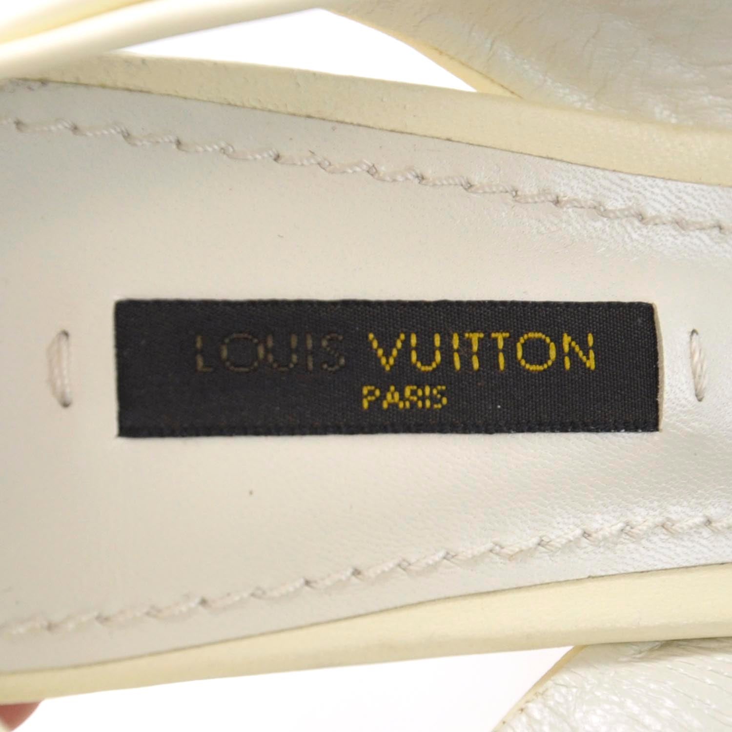 Louis Vuitton Leather Porto Cervo Slingback Heels White 36 6 of 7