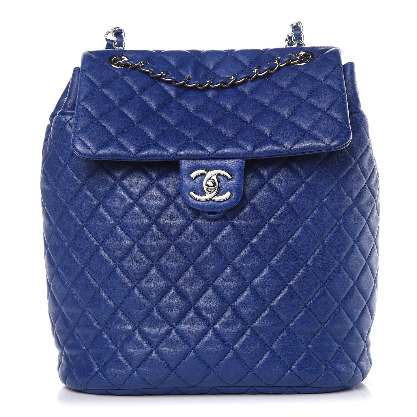 Lambskin Quilted Large Urban Spirit Backpack Blue