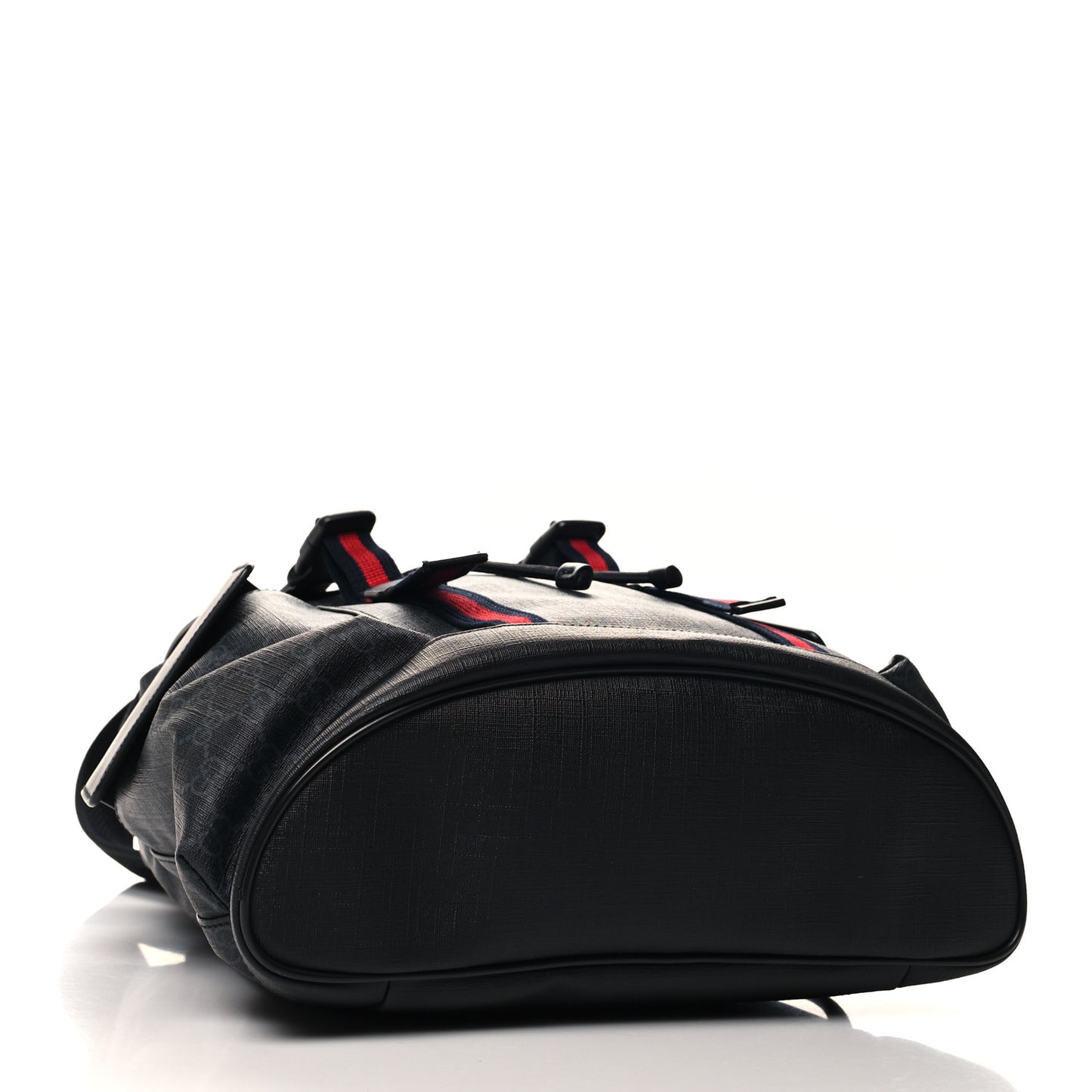 Soft GG Supreme Monogram Calfskin Web Double Buckle Backpack Black