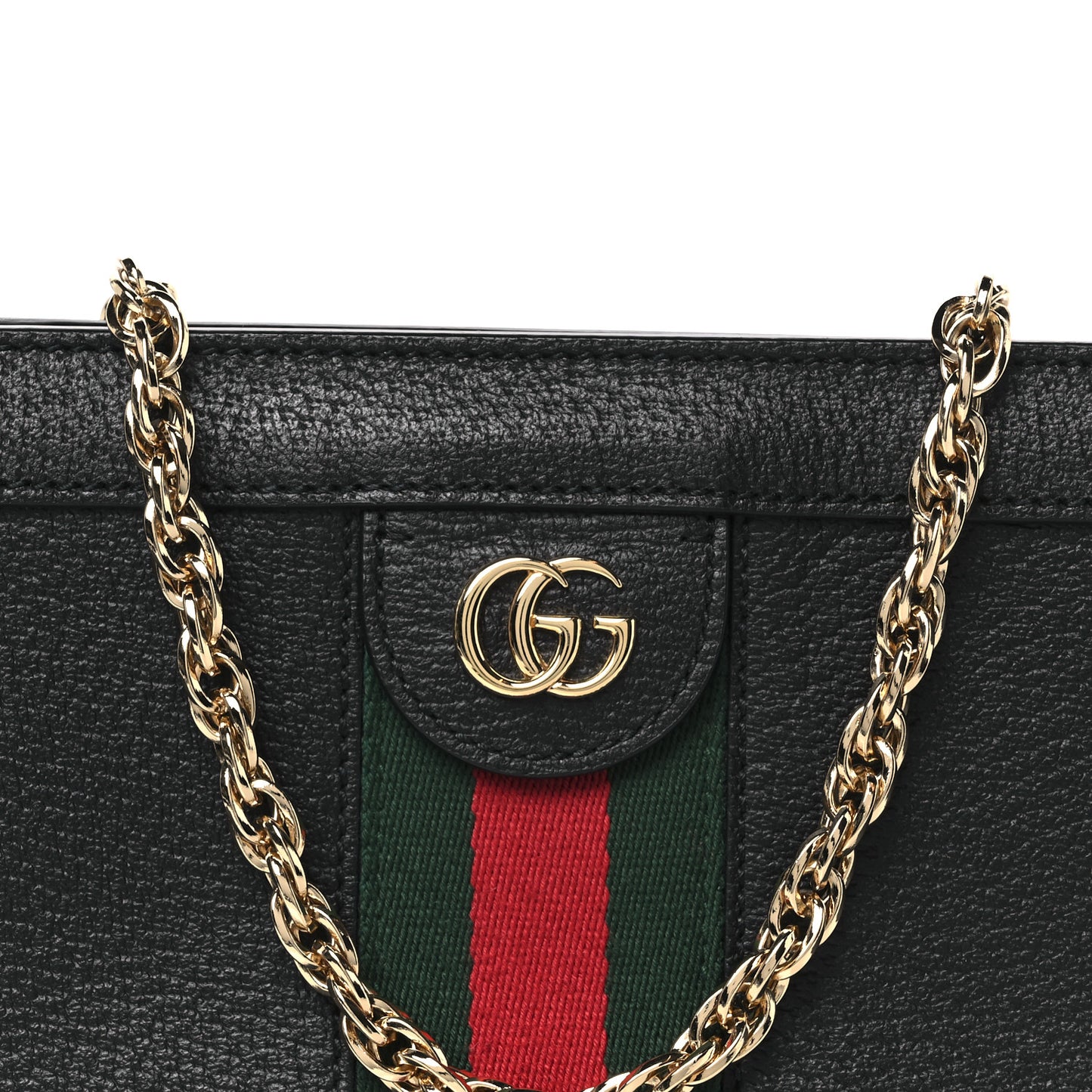 Calfskin GG Web Small Ophidia Chain Shoulder Bag Black