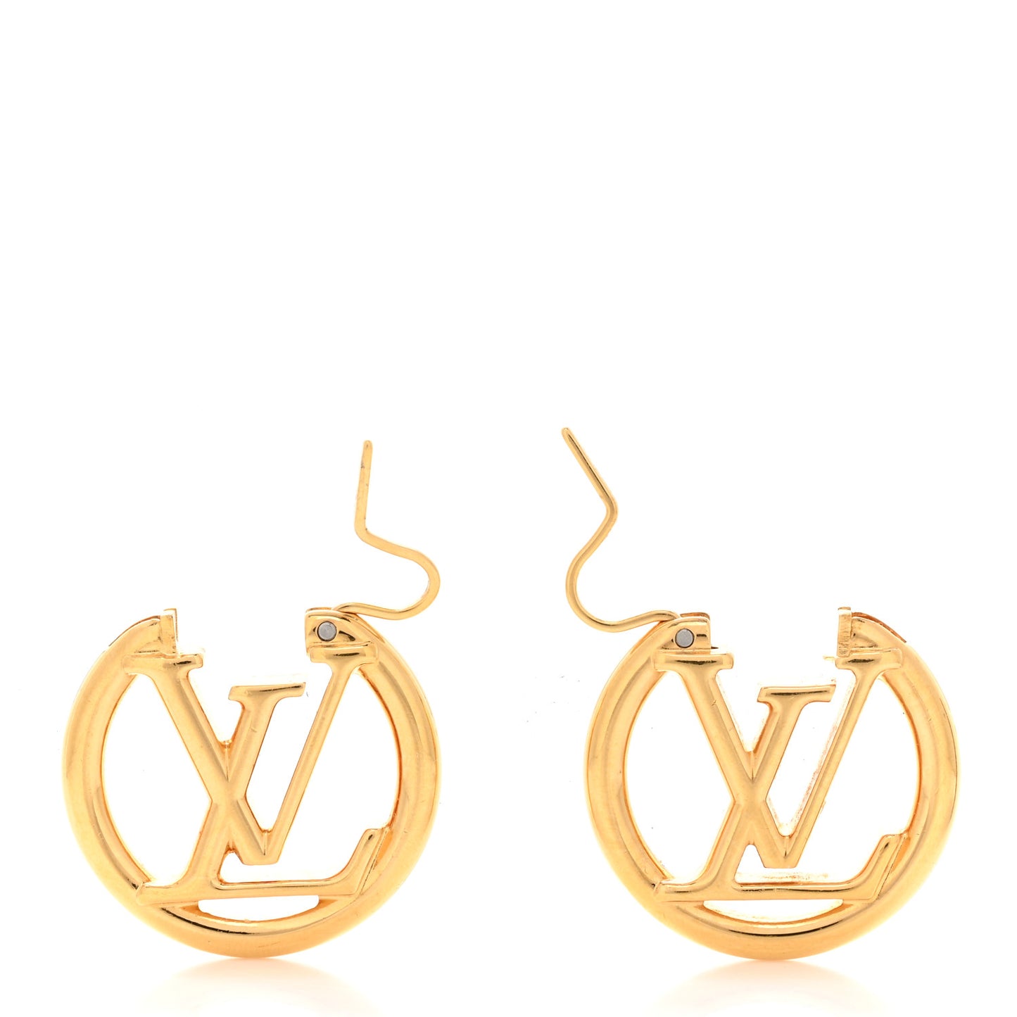 Metal Small Louise Hoop Earrings Gold