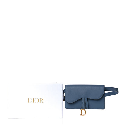 Christian Dior Grained Calfskin Saddle Belt Bag Denim Blue 13 of 13