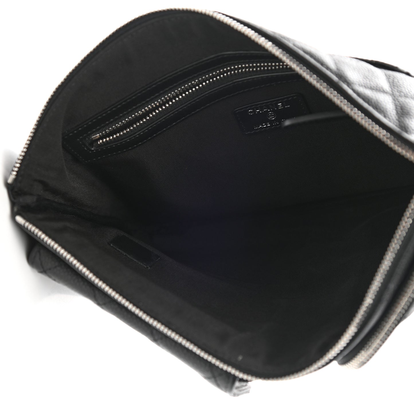 Caviar Quilted Zipped Multi Pouch Black