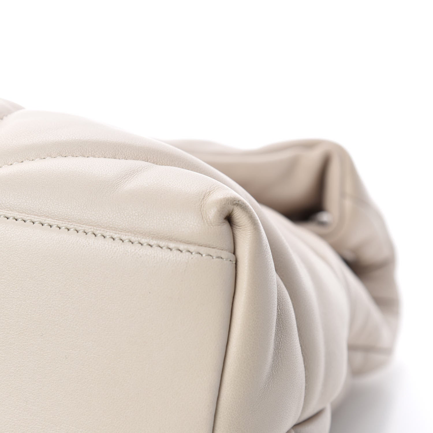 Saint Laurent Lambskin Quilted Medium Loulou Puffer Monogram Chain Satchel Crema Soft 9 of 15