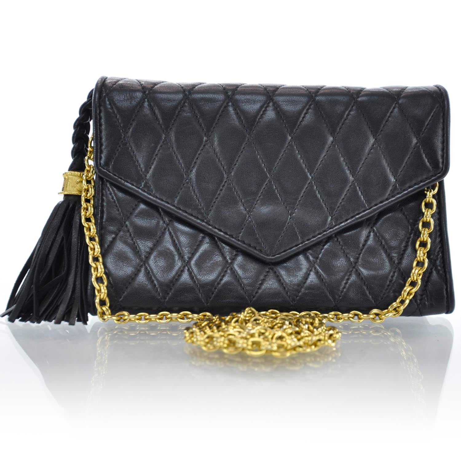 Chanel Lambskin Small Tassel Flap Black 1 of 9