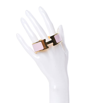 Hermes Enamel Wide Clic Clac H Bracelet PM Rose Dragee 2 of 6