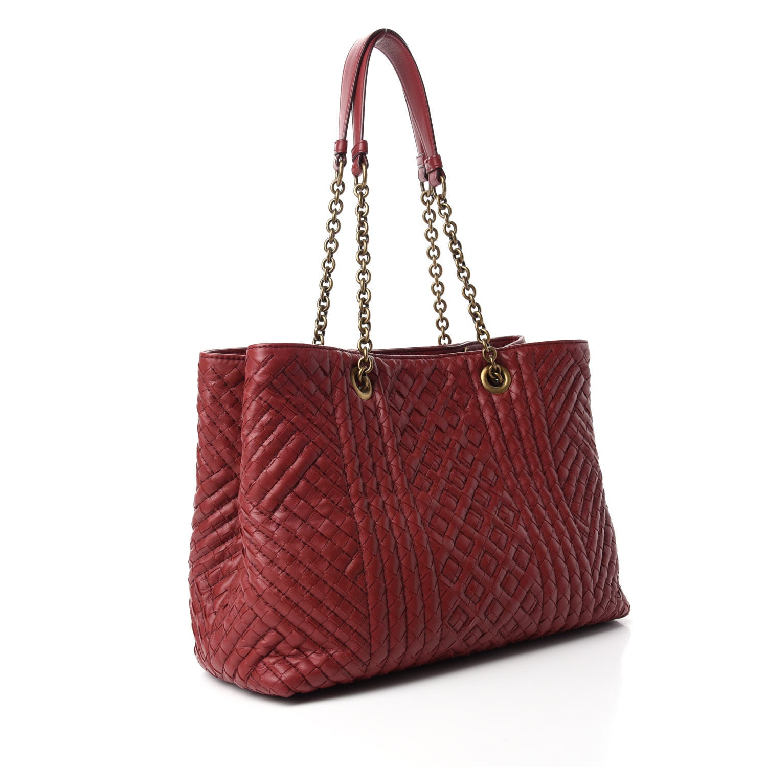 Bottega Veneta Nappa Intrecciato Medium Tote Red 3 of 11